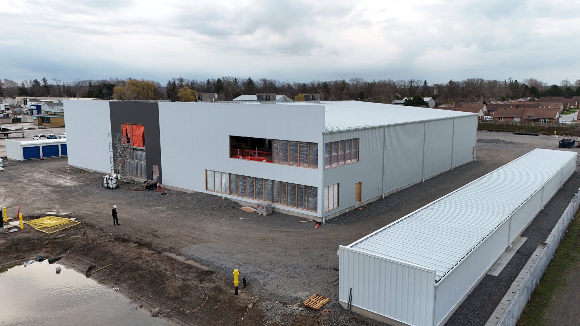 Dunkirk Road Self Storage — Aerial view, April 2026