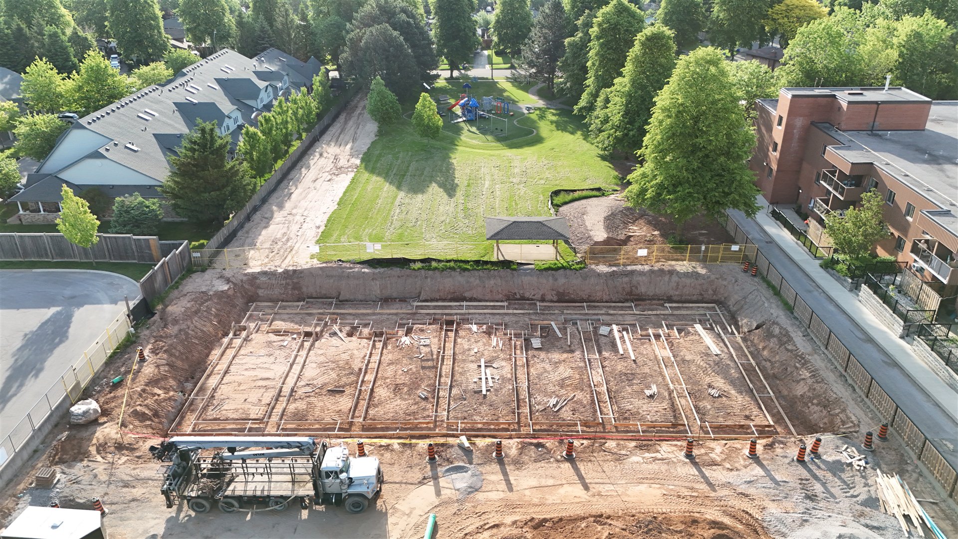 Parkside39 Apartments — Foundation footings aerial